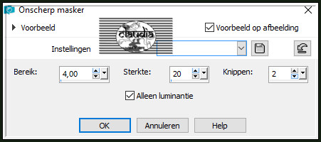 Aanpassen - Scherpte - Onscherp masker
