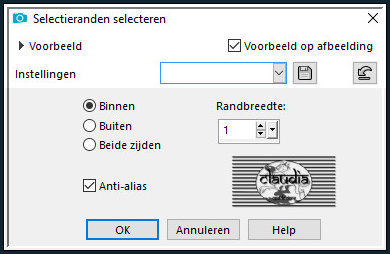 Selecties - Wijzigen - Selectieranden selecteren