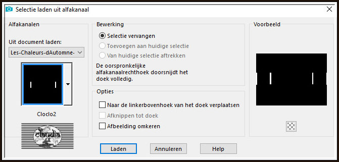 Selecties - Selectie laden/opslaan - Selectie laden uit alfkanaal : Cloclo2