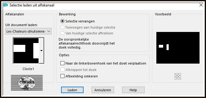 Selecties - Selectie laden/opslaan - Selectie laden uit alfkanaal : Cloclo1