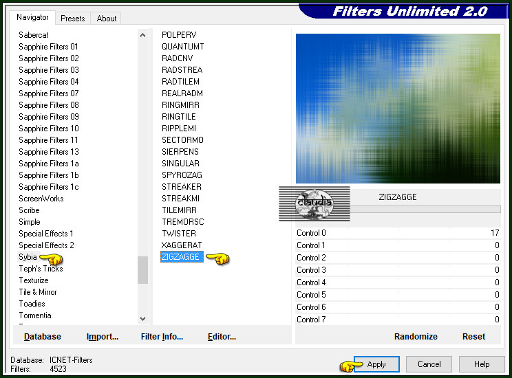 Effecten - Insteekfilters - <I.C.NET Software> - Filters Unlimited 2.0 - Sybia - ZIGZAGGE