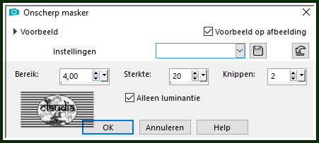 Aanpassen - Scherpte - Onscherp masker