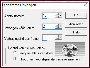 Animatie - Frames invoegen - Lege frames