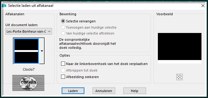 Selecties - Selectie laden/opslaan - Selectie laden uit alfkanaal : Cloclo7