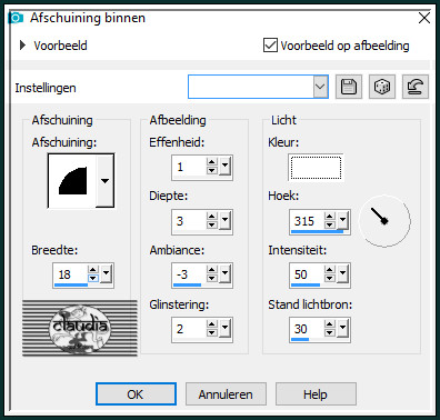 Effecten - 3D-Effecten - Afschuining binnen