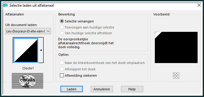 Selecties - Selectie laden/opslaan - Selectie laden uit alfkanaal : Cloclo1