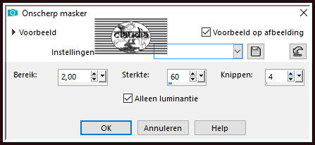 Aanpassen - Scherpte - Onscherp masker