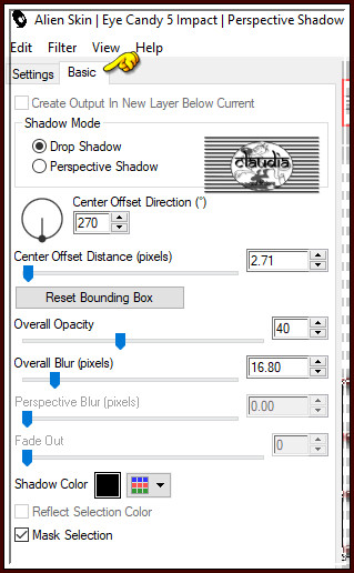 Effecten - Insteekfilters - Alien Skin Eye Candy 5 : Impact - Perspective Shadow