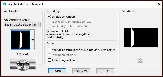 Selecties - Selectie laden/opslaan - Selectie laden uit alfkanaal : ©Cloclo2