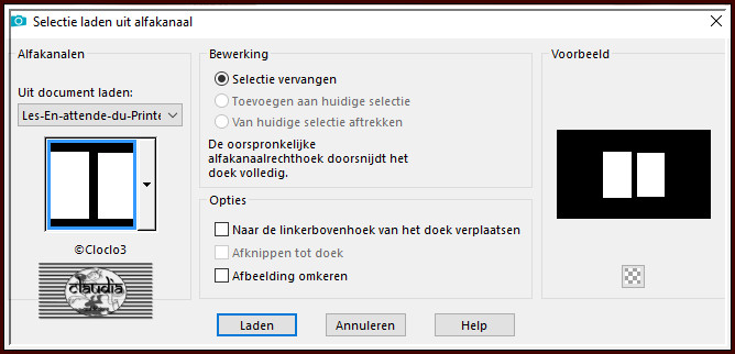 Selecties - Selectie laden/opslaan - Selectie laden uit alfkanaal : ©Cloclo3