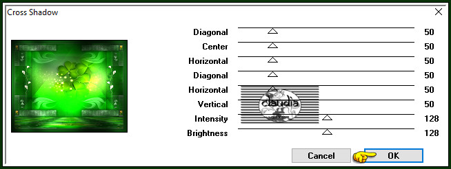 Effecten - Insteekfilters - Graphics Plus - Cross Shadow