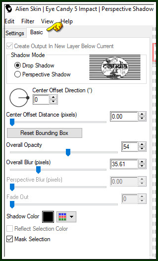 Effecten - Insteekfilters - Alien Skin Eye Candy 5 : Impact - Perspective Shadow