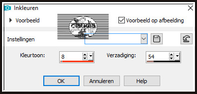 Aanpassen - Kleurtoon en verzadiging - Inkleuren 