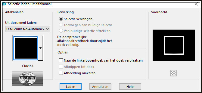 Selecties - Selectie laden/opslaan - Selectie laden uit alfkanaal : Cloclo4