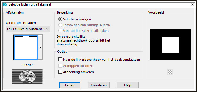 Selecties - Selectie laden/opslaan - Selectie laden uit alfkanaal : Cloclo5