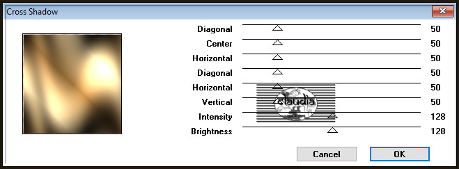 Effecten - Insteekfilters - Graphics Plus - Cross Shadow 