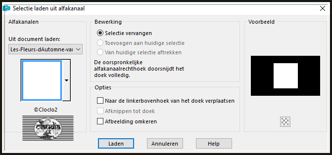 Selecties - Selectie laden/opslaan - Selectie laden uit alfakanaal : ©Cloclo2