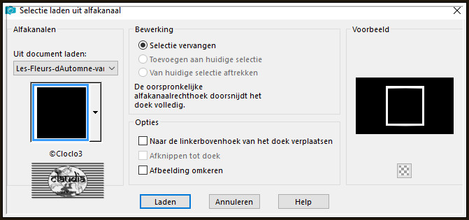 Selecties - Selectie laden/opslaan - Selectie laden uit alfakanaal : ©Cloclo3