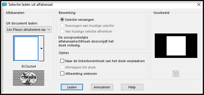 Selecties - Selectie laden/opslaan - Selectie laden uit alfakanaal : ©Cloclo4