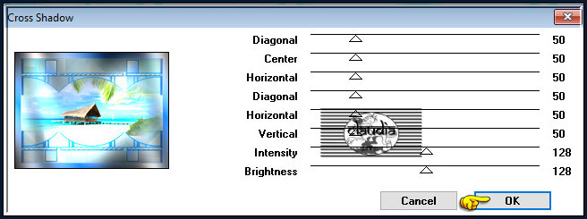 Effecten - Insteekfilters - Graphics Plus - Cross Shadow