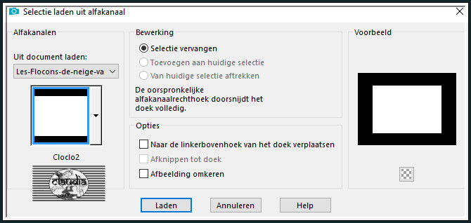 Selecties - Selectie laden/opslaan - Selectie laden uit alfkanaal : Cloclo2