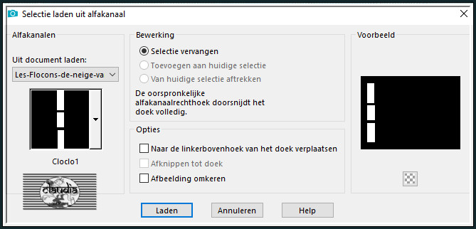 Selecties - Selectie laden/opslaan - Selectie laden uit alfkanaal : Cloclo1