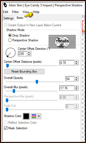 Effecten - Insteekfilters - Alien Skin Eye Candy 5 : Impact - Perspective Shadow