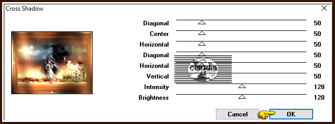 Effecten - Insteekfilters - Graphics Plus - Cross Shadow