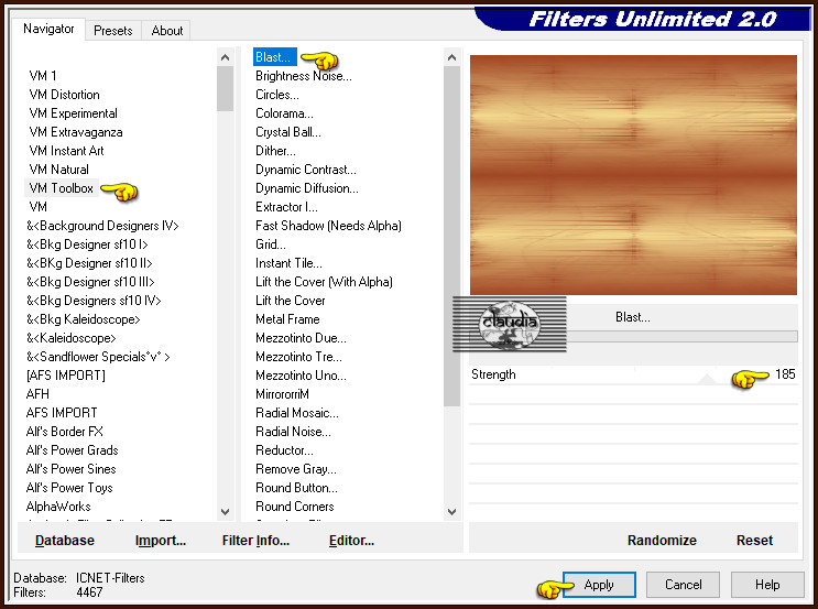 Effecten - Insteekfilters - <I.C.NET Software> - Filters Unlimited 2.0 - VM Toolbox - Blast