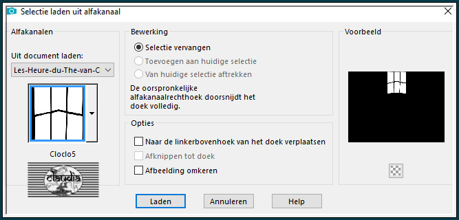 Selecties - Selectie laden/opslaan - Selectie laden uit alfkanaal : Cloclo5