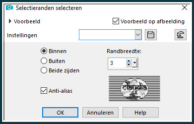 Selecties - Wijzigen - Selectieranden selecteren