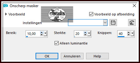 Aanpassen - Scherpte - Onscherp masker