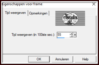 Animatie - Eigenschappen voor frame