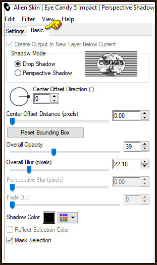 Effecten - Insteekfilters - Alien Skin Eye Candy 5 : Impact - Perspective Shadow