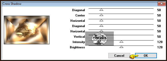 Effecten - Insteekfilters - Graphics Plus - Cross Shadow