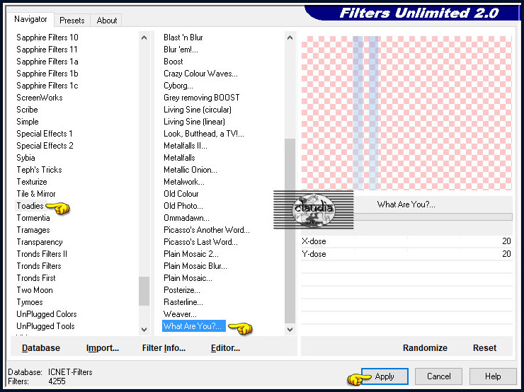 Effecten - Insteekfilters - <I.C.NET Software> - Filters Unlimited 2.0 - Toadies - What Are You?