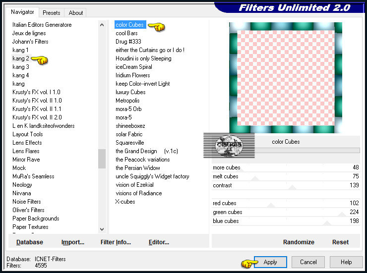 Effecten - Insteekfilters - <I.C.NET Software> - Filters Unlimited 2.0 - kang 2 - color Cubes
