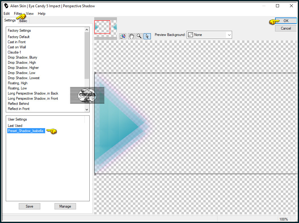 Effecten - Insteekfilters - Alien Skin Eye Candy 5 : Impact - Perspective Shadow