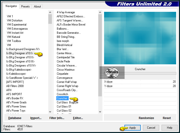 Effecten - Insteekfilters - <I.C.NET Software> - Filters Unlimited 2.0 - &<Bkg Designer sf10 I> - Cruncher