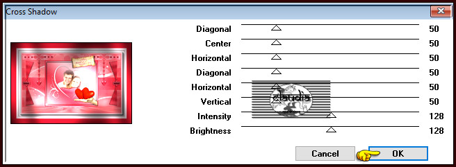 Effecten - Insteekfilters - Graphics Plus - Cross Shadow