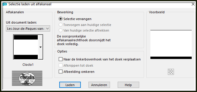 Selecties - Selectie laden/opslaan - Selectie laden uit alfkanaal : Cloclo1