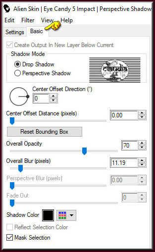 Effecten - Insteekfilters - Alien Skin Eye Candy 5 : Impact - Perspective Shadow