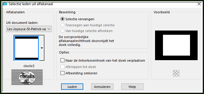 Selecties - Selectie laden/opslaan - Selectie laden uit alfkanaal : cloclo3