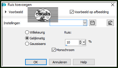 Aanpassen - Ruis toevoegen/verwijderen - Ruis toevoegen