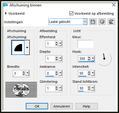 Effecten - 3D-Effecten - Afschuining binnen