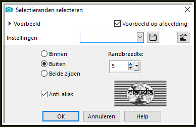 Selecties - Wijzigen - Selectieranden selecteren