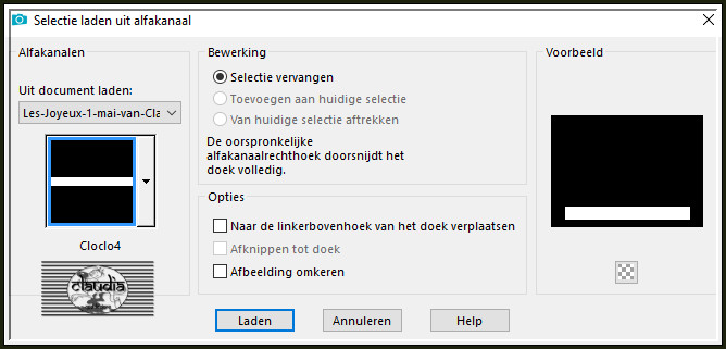 Selecties - Selectie laden/opslaan - Selectie laden uit alfkanaal : Cloclo4