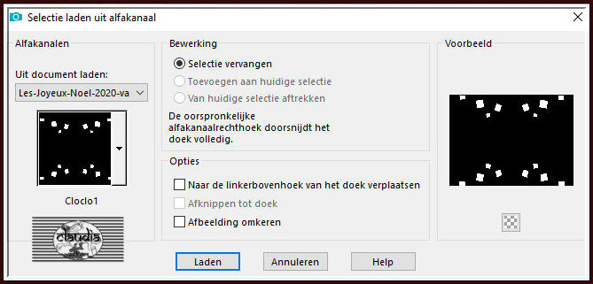 Selecties - Selectie laden/opslaan - Selectie laden uit alfkanaal : Cloclo1