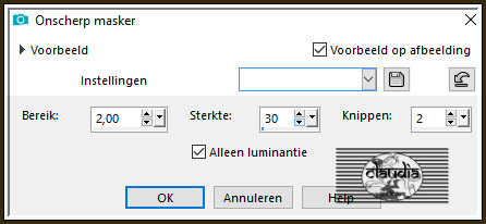 Aanpassen - Scherpte - Onscherp masker