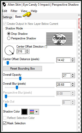 Effecten - Insteekfilters - Alien Skin Eye Candy 5 : Impact - Perspective Shadow